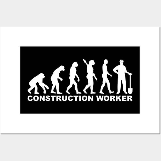 Construction worker evolution Wall Art by Designzz